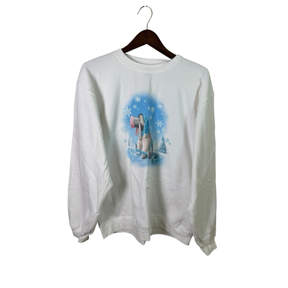 Vtg Disney Eeyore Winnie the‎ Pooh Winter Crewneck Sweatshirt Pullover Medium